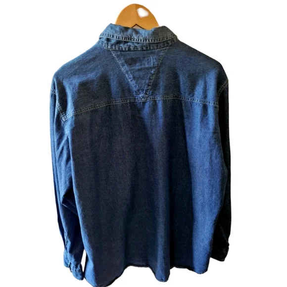 Vintage Canyon Guide Outfitters  Men's Blue Denim Button Up Shirt Size XL - Picture 2 of 4